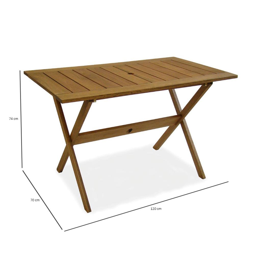 Mesa Dobrável Mestra Ipanema 120 x 70 Polisten Nogueira