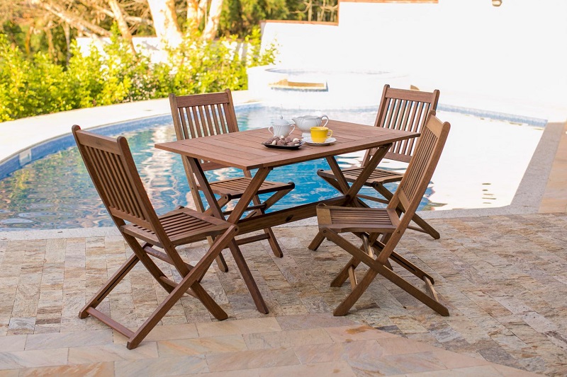 Mesa Dobrável Mestra Ipanema 120 x 70 Polisten Nogueira